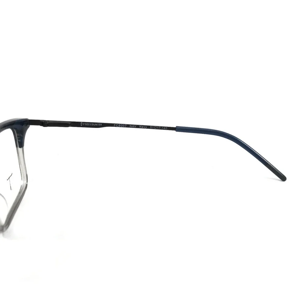Free Country Eyeglasses Frames FCB007 NAV Navy Blue Rectangle Full Rim 51-17-140